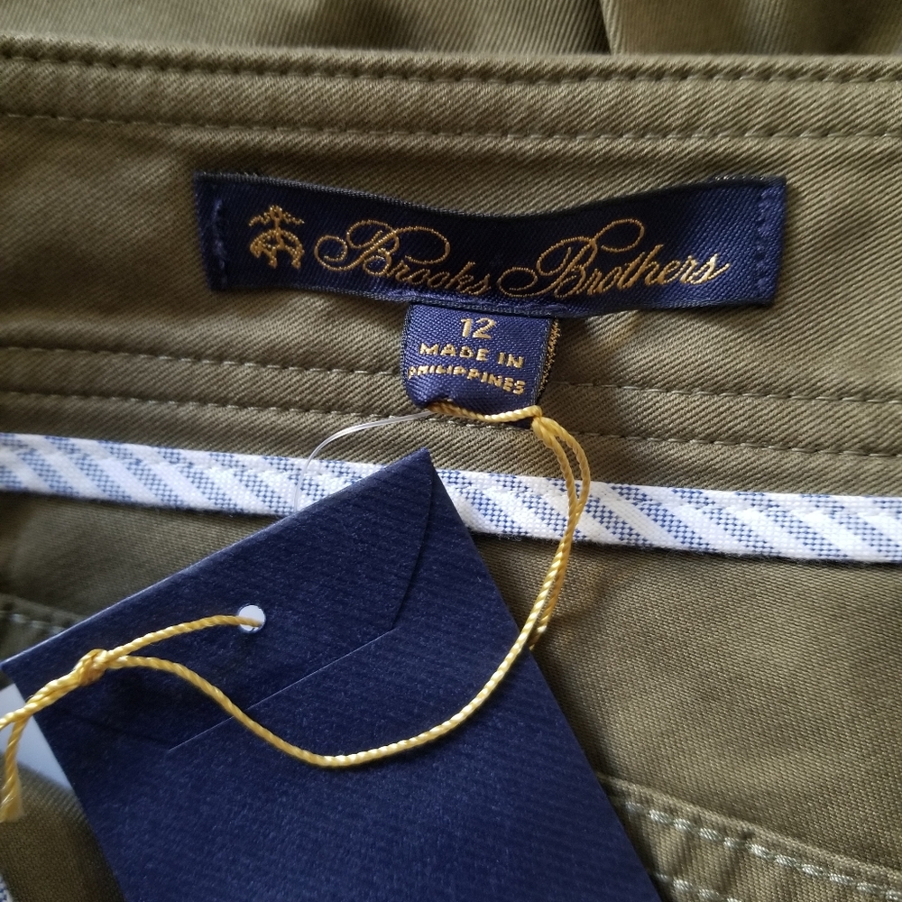 Brooks Brothers High Waist Tapered Leg Chino Pants Size 12 Khaki Olive G… - Picture 5 of 9